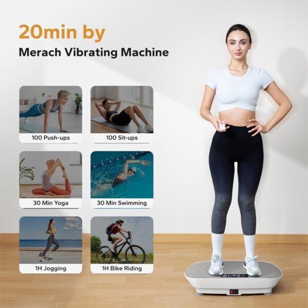 MERACH Vibration Plate Exercise Machine ?C Whole Body Workout Platform for Fitness & Lymphatic Drainage - Image 4